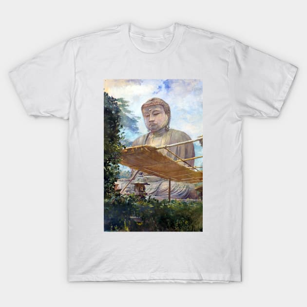 John La Farge The Great Statue of Amida Buddha at Kamakura, Known as the Daibutsu, from the Priest's Garden T-Shirt by pdpress